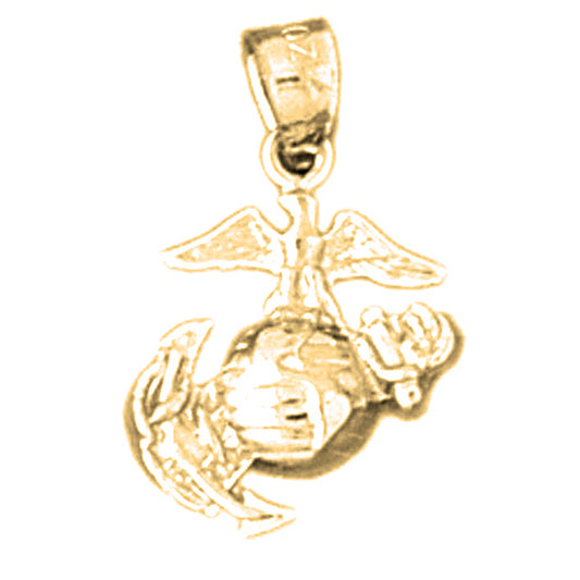 Yellow Gold-plated Silver Eagle On Planet Earth Pendant