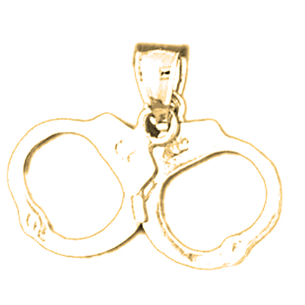 Yellow Gold-plated Silver Handcuff Pendant