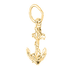 Yellow Gold-plated Silver Anchor With Rope Pendant