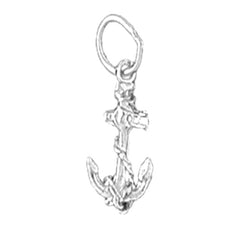 Sterling Silver Anchor With Rope Pendant