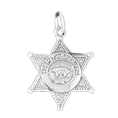Sterling Silver Police Badge Pendant