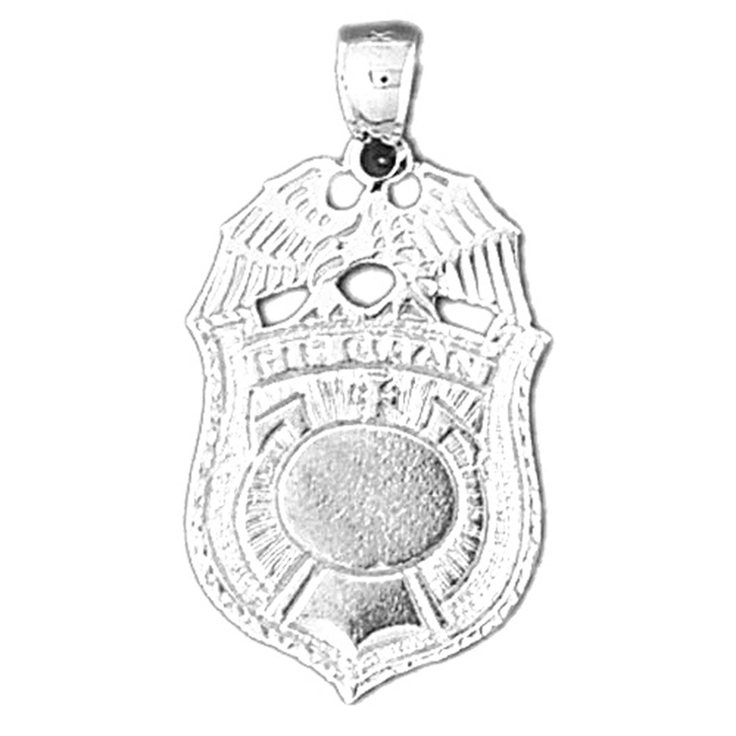 Sterling Silver Badge Pendant