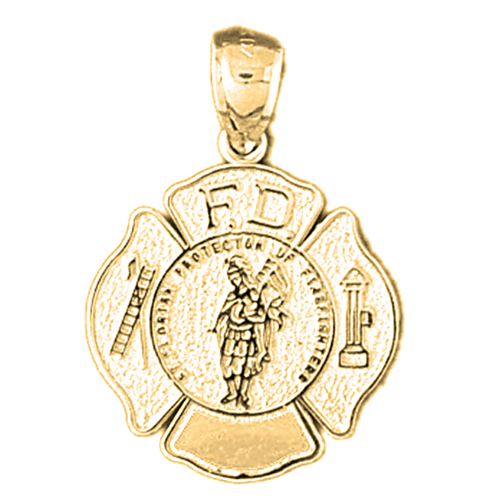 Yellow Gold-plated Silver Badge Pendant