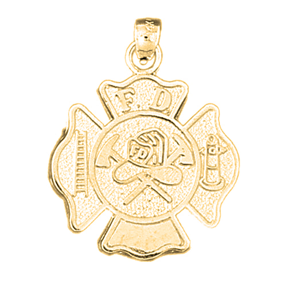 Yellow Gold-plated Silver Badge Pendant