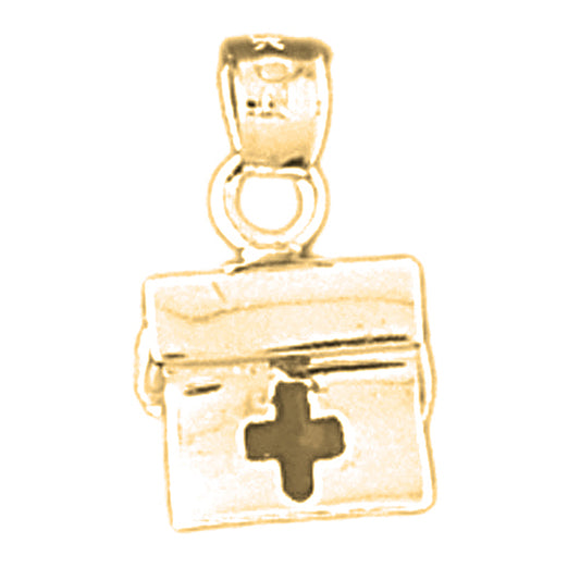 Yellow Gold-plated Silver 3D Medical Bag Pendant