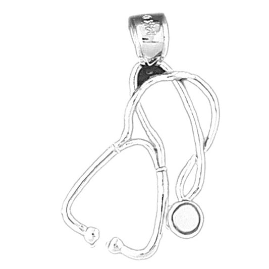 Sterling Silver 3D Stethoscope Pendant