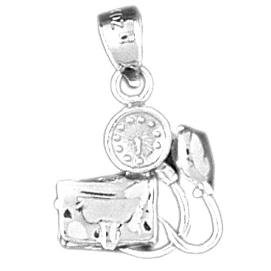 Sterling Silver 3D Blood Pressure Monitor Pendant