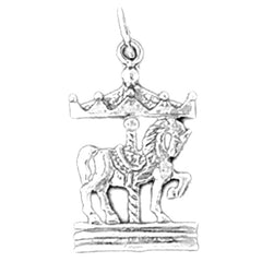 Sterling Silver Carousel Horse Pendant