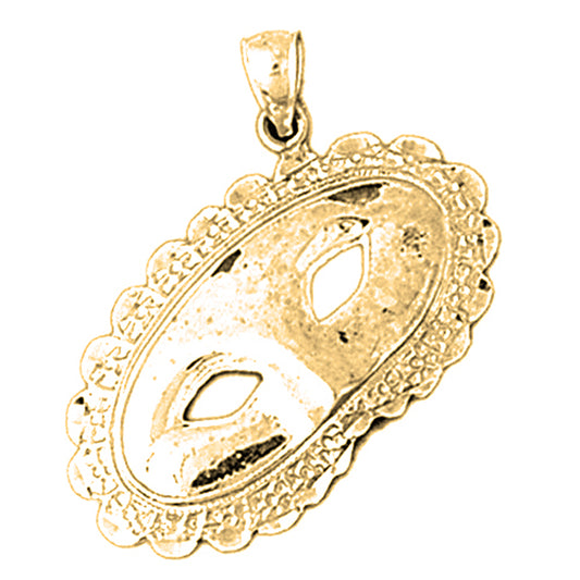 Yellow Gold-plated Silver Mask Pendant