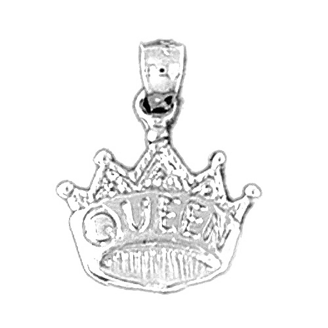 Sterling Silver Queen Crown Pendant