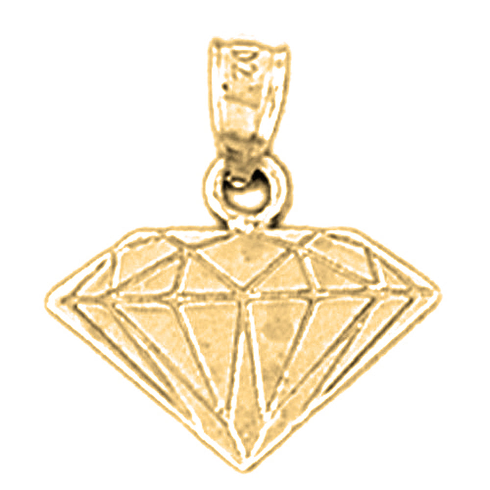 Yellow Gold-plated Silver Diamond Pendant