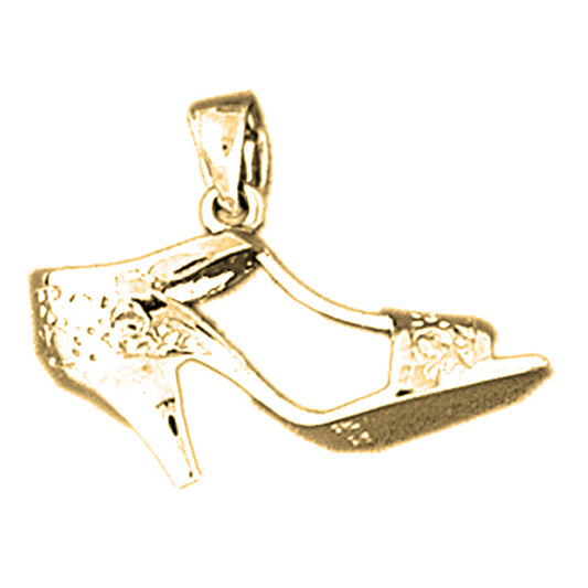 Yellow Gold-plated Silver 3D High Heel Pendant