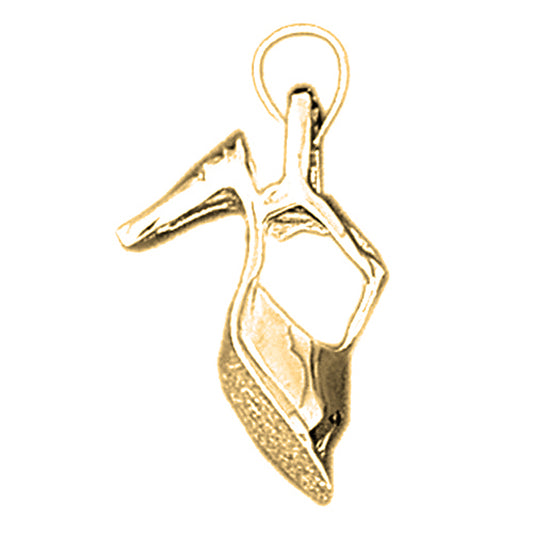 Yellow Gold-plated Silver 3D High Heel Pendant