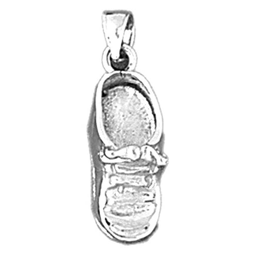 Sterling Silver 3D Baby Shoe Pendant