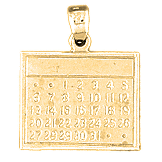 Yellow Gold-plated Silver Calendar Pendant