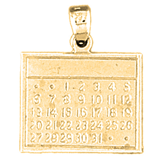 14K or 18K Gold Calendar Pendant