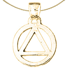 Sterling Silver Triangle Pendant (Rhodium or Yellow Gold-plated)
