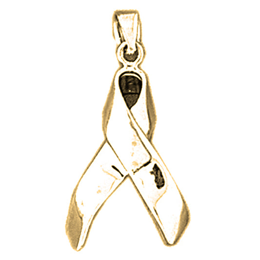 Yellow Gold-plated Silver 3D Ribbon Pendant
