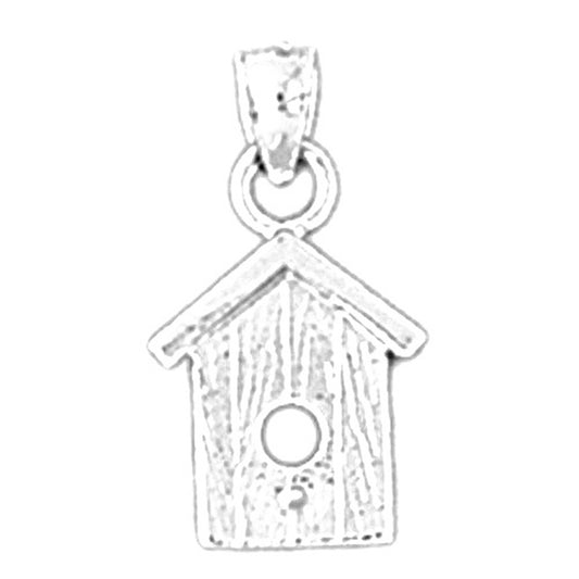 Sterling Silver Bird House Pendant