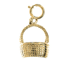 Yellow Gold-plated Silver 3D Basket Pendant