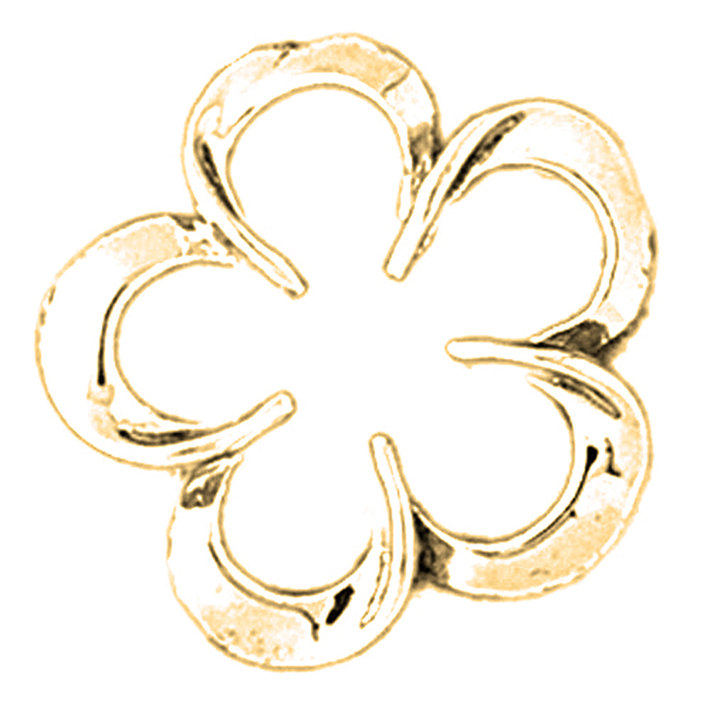 Yellow Gold-plated Silver Flower Pendant