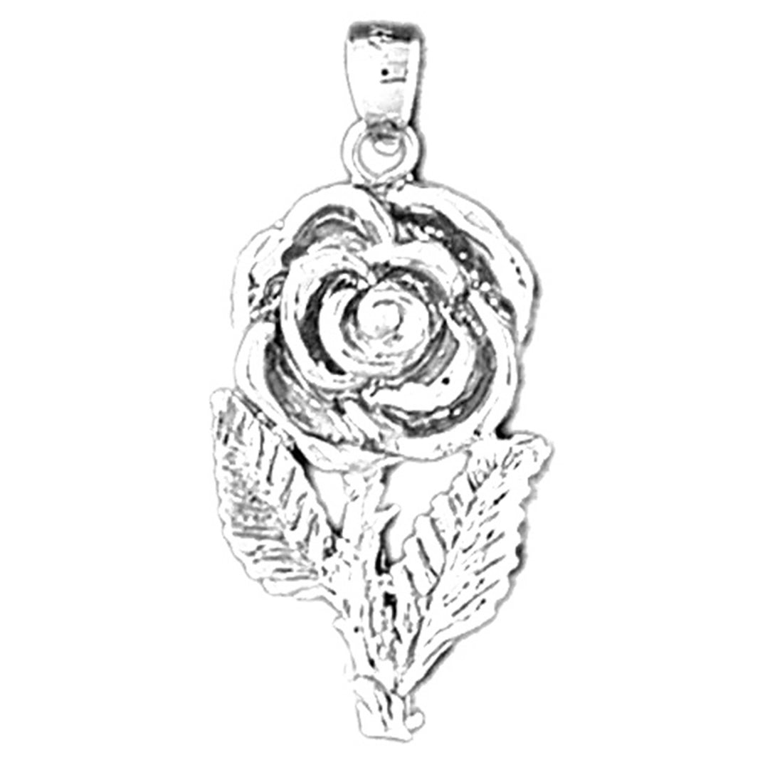 Sterling Silver Rose Pendant