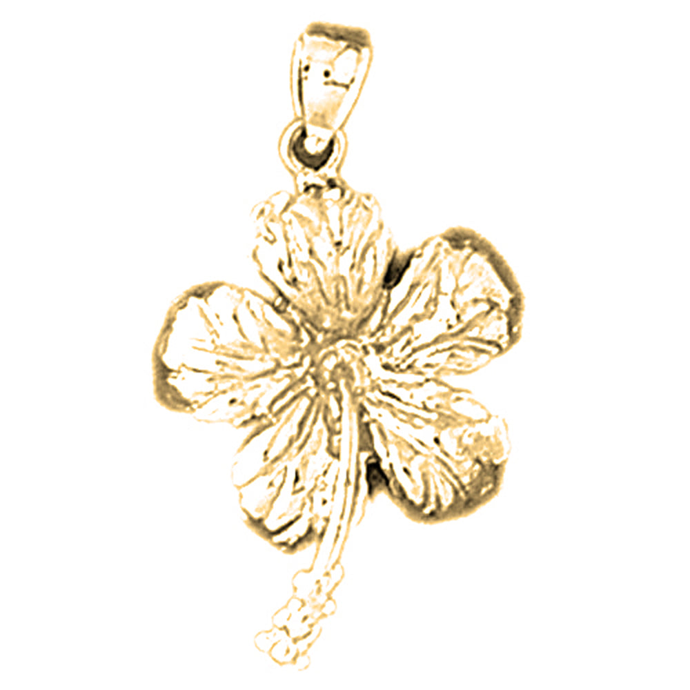 Yellow Gold-plated Silver Flower Pendant