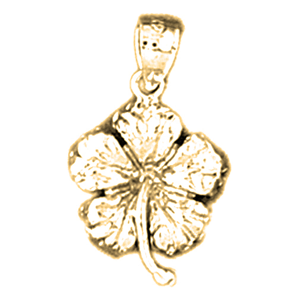 Yellow Gold-plated Silver Flower Pendant