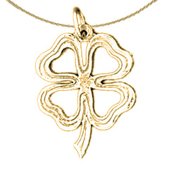 Sterling Silver Shamrock Pendant (Rhodium or Yellow Gold-plated)