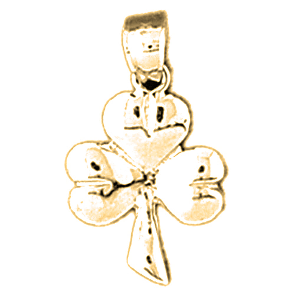 Yellow Gold-plated Silver 3 Clove Shamrock Pendant