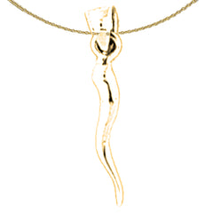 Sterling Silver 3D Pendant (Rhodium or Yellow Gold-plated)