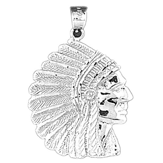 Sterling Silver Indian Head Pendant