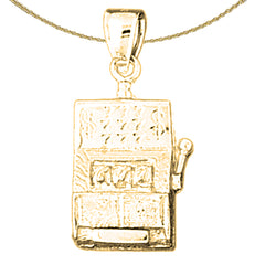 Sterling Silver Slot Machine Pendant (Rhodium or Yellow Gold-plated)