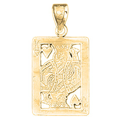 Yellow Gold-plated Silver Playing Card Pendant