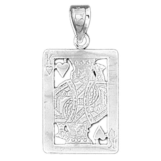 14K or 18K Gold King of Hearts Playing Card Pendant