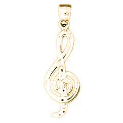 Yellow Gold-plated Silver Music Symbol Pendant