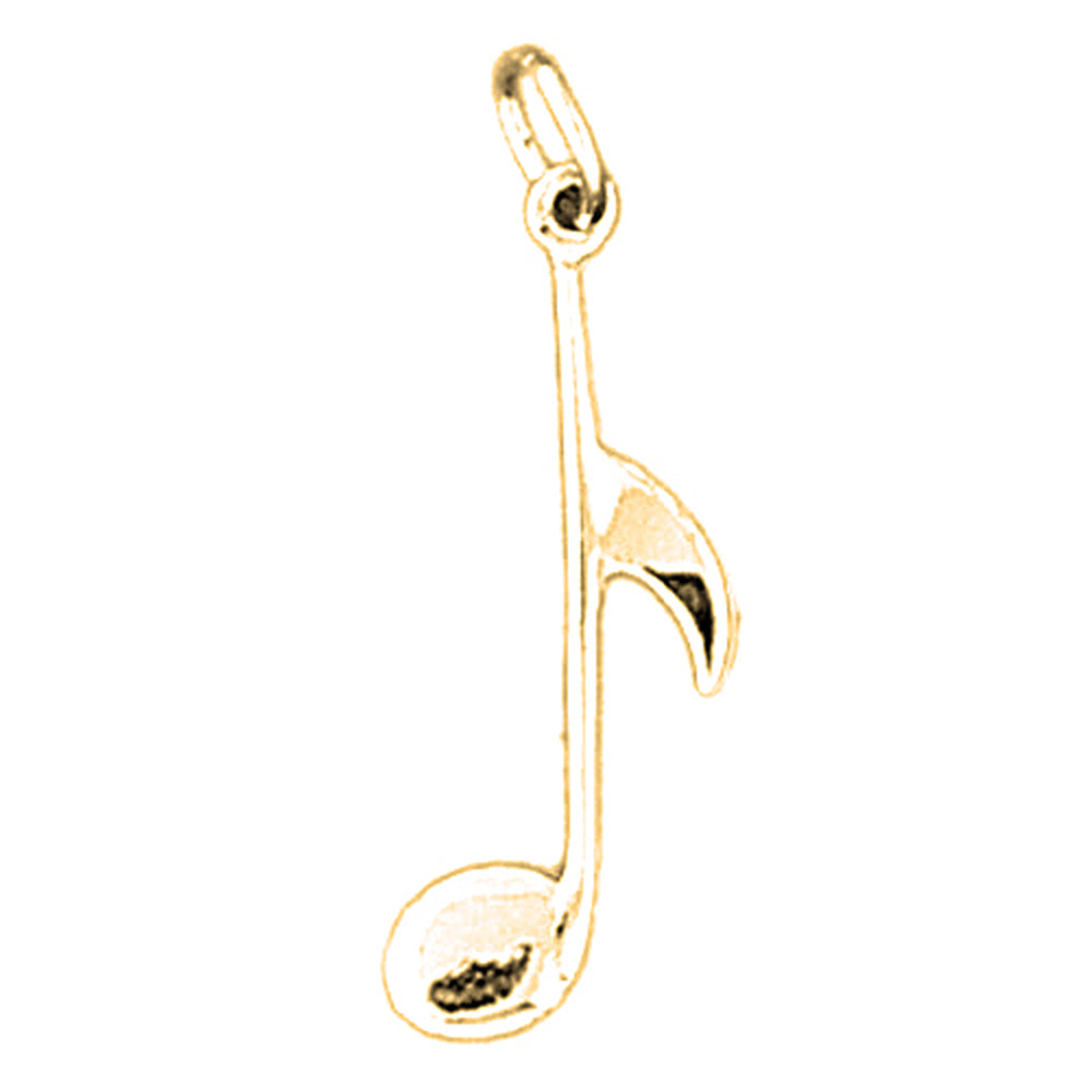 Yellow Gold-plated Silver Musical Symbol Pendant