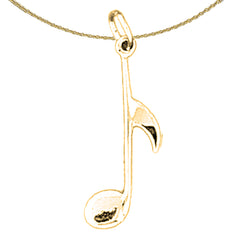 Sterling Silver Musical Symbol Pendant (Rhodium or Yellow Gold-plated)