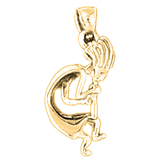 Yellow Gold-plated Silver 3D Lady Pendant