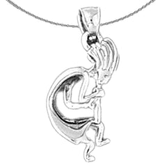 Sterling Silver 3D Lady Pendant (Rhodium or Yellow Gold-plated)