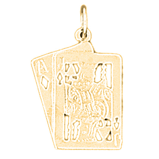 Yellow Gold-plated Silver Black Jack Pendant