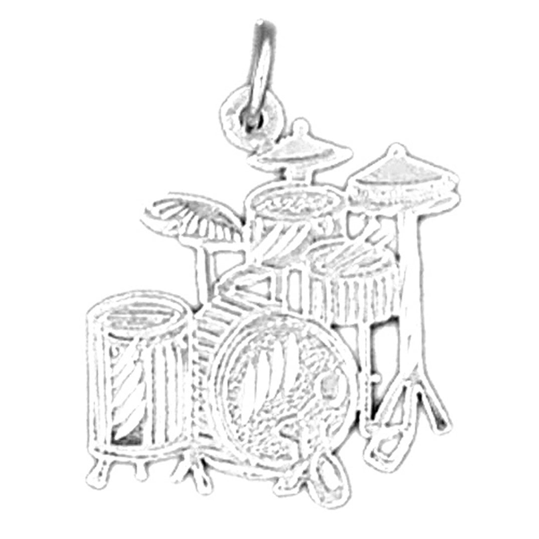 Sterling Silver Drum Set Pendant