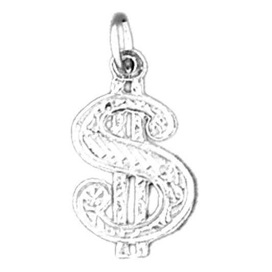 Sterling Silver $, Money Symbol Pendant