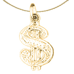 14K or 18K Gold US Dollar Symbol Pendant