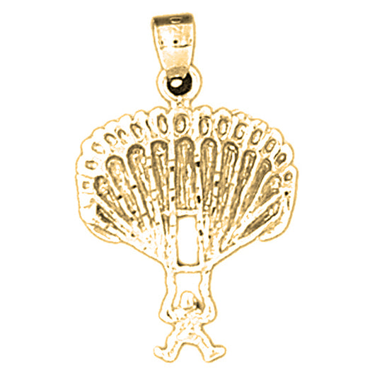 Yellow Gold-plated Silver Parachute Pendant