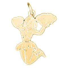 Yellow Gold-plated Silver Cheerleader Pendant