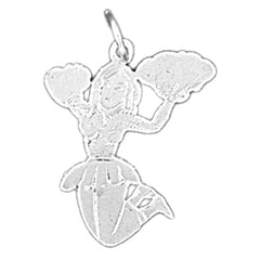 Sterling Silver Cheerleader Pendant