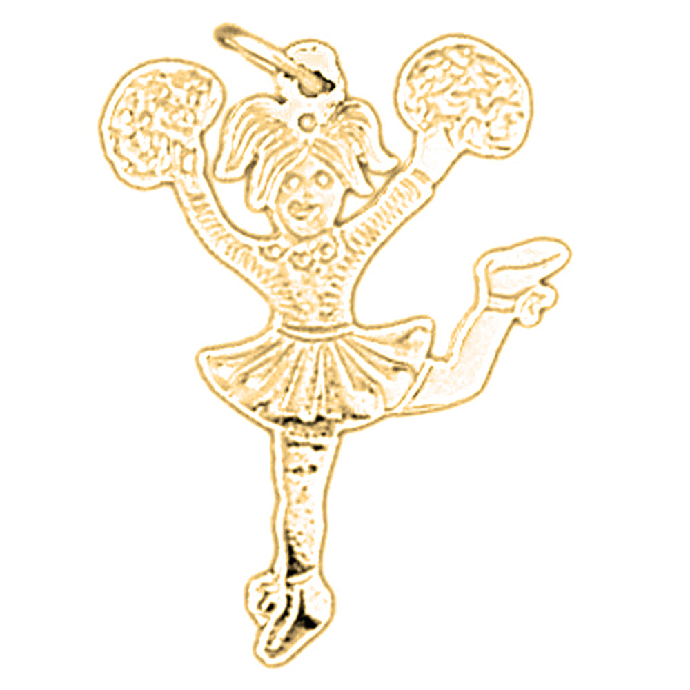 Yellow Gold-plated Silver Cheerleader Pendant