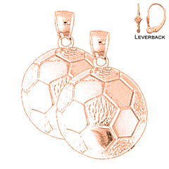 14K or 18K Gold Soccer Ball Earrings