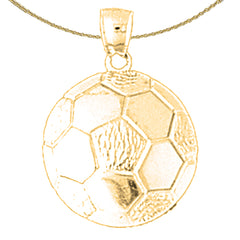Colgante de balón de fútbol de plata de ley (bañado en rodio o oro amarillo)